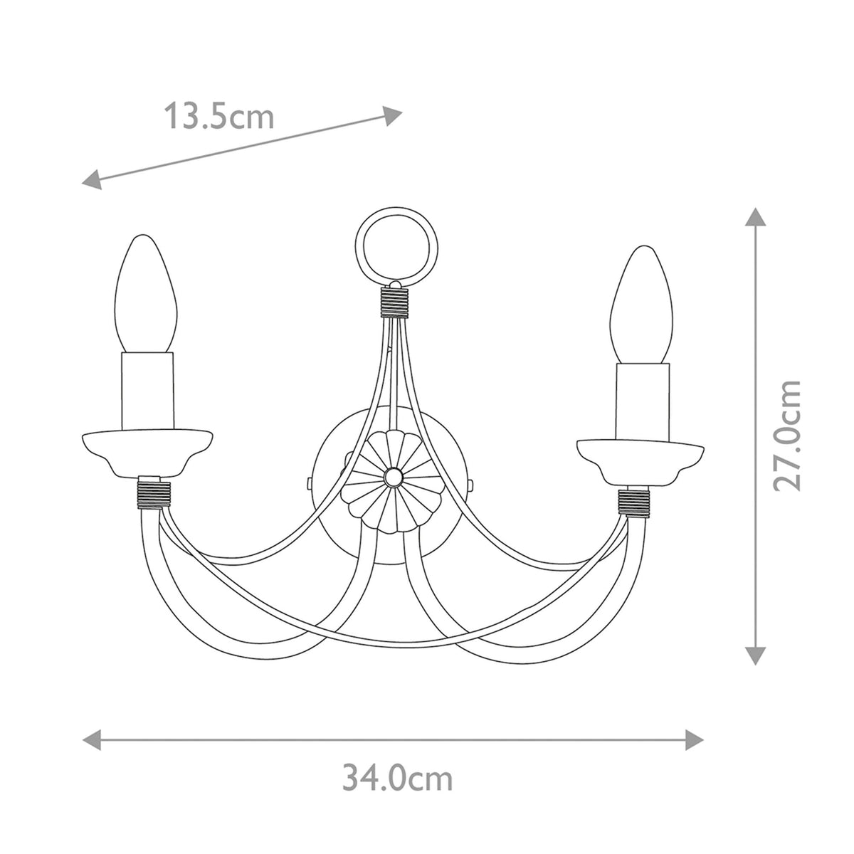 Carisbrooke Gothic Twin Arm Wall Light