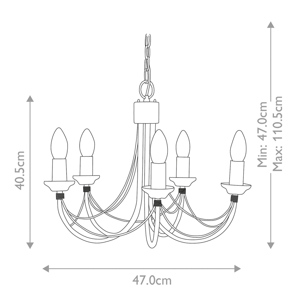Carisbrooke Gothic 5 Light Duo-Mount Chandelier
