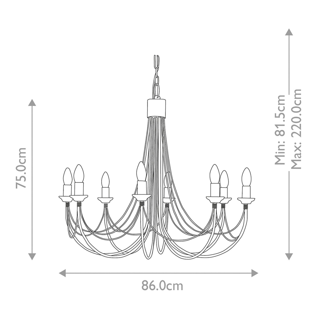 Carisbrooke Gothic 8 Light Chandelier