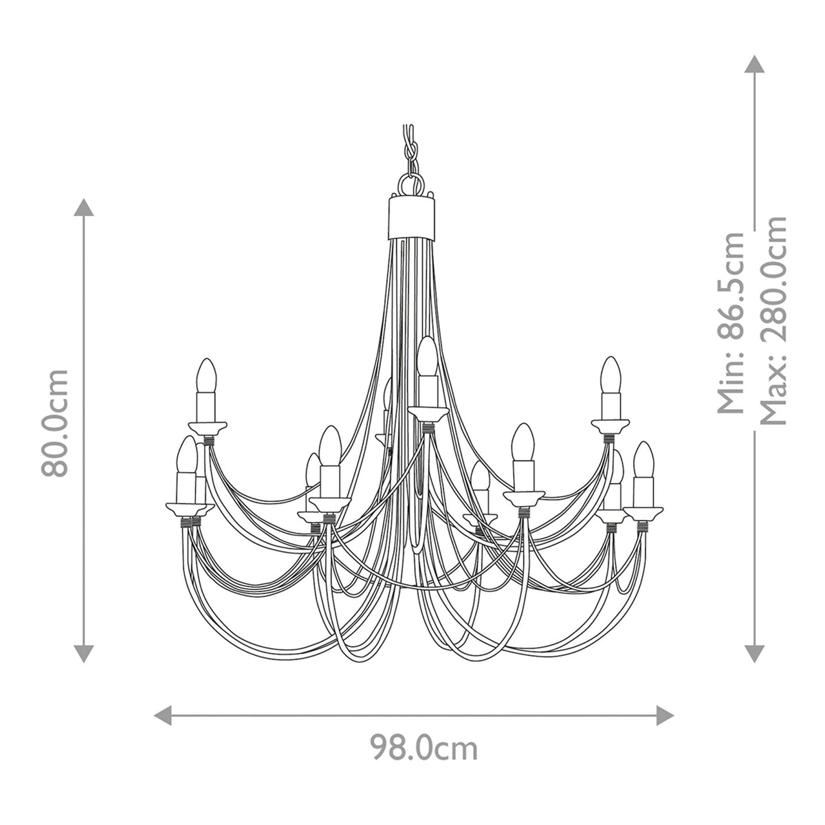 Carisbrooke Gothic 12 Light Chandelier