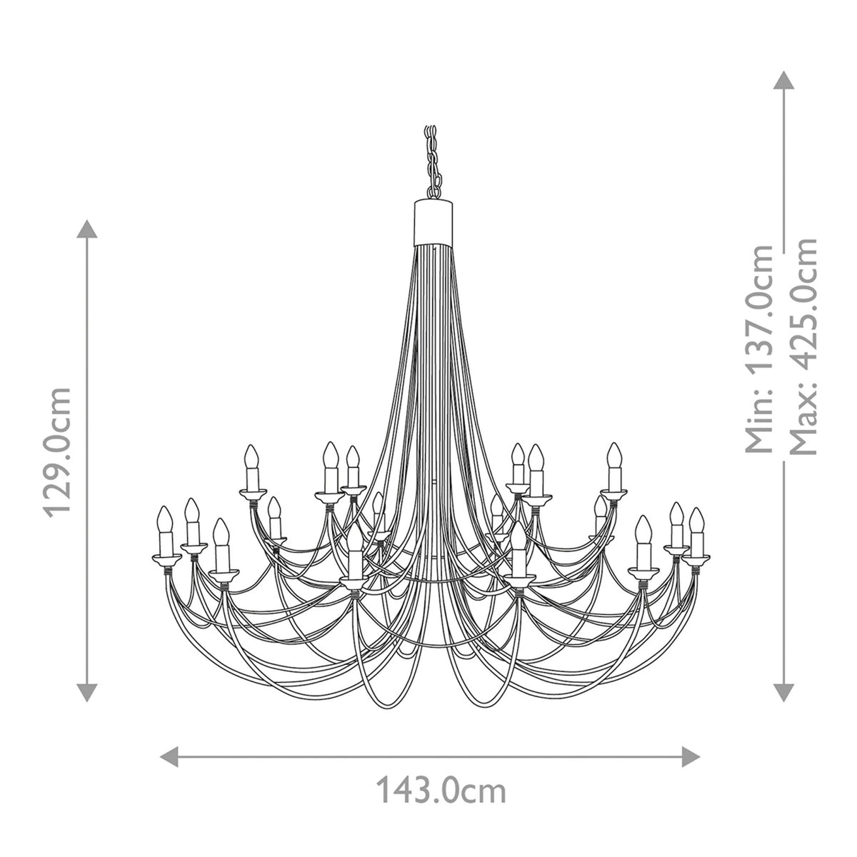 Carisbrooke Gothic 18 Light Chandelier