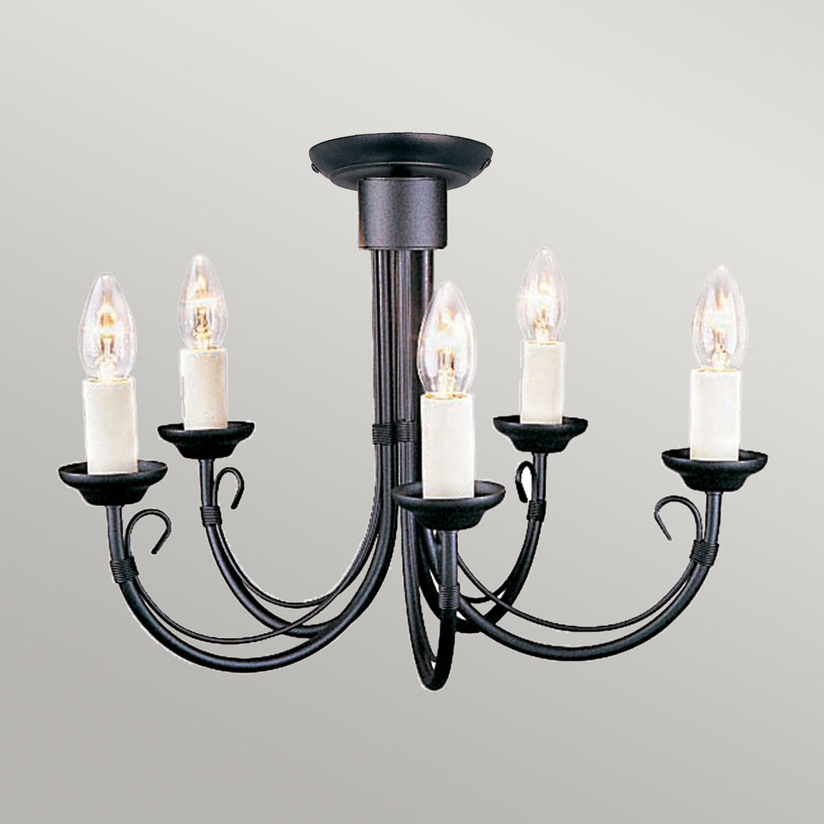 Chartwell 5 Light Duo Mount Chandelier in Black