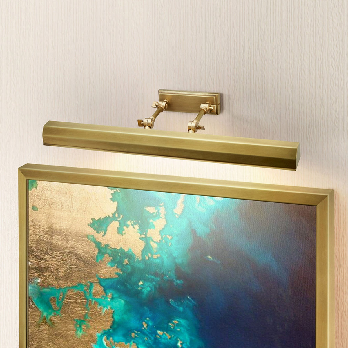 Chawton Large Adjustable Picture Light in Aged Brass