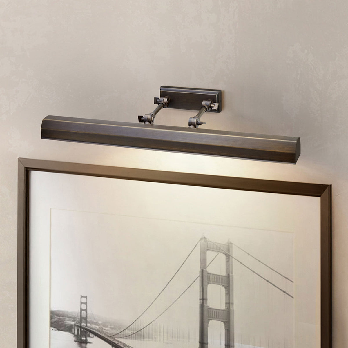 Chawton Large Adjustable Picture Light in Dark Bronze
