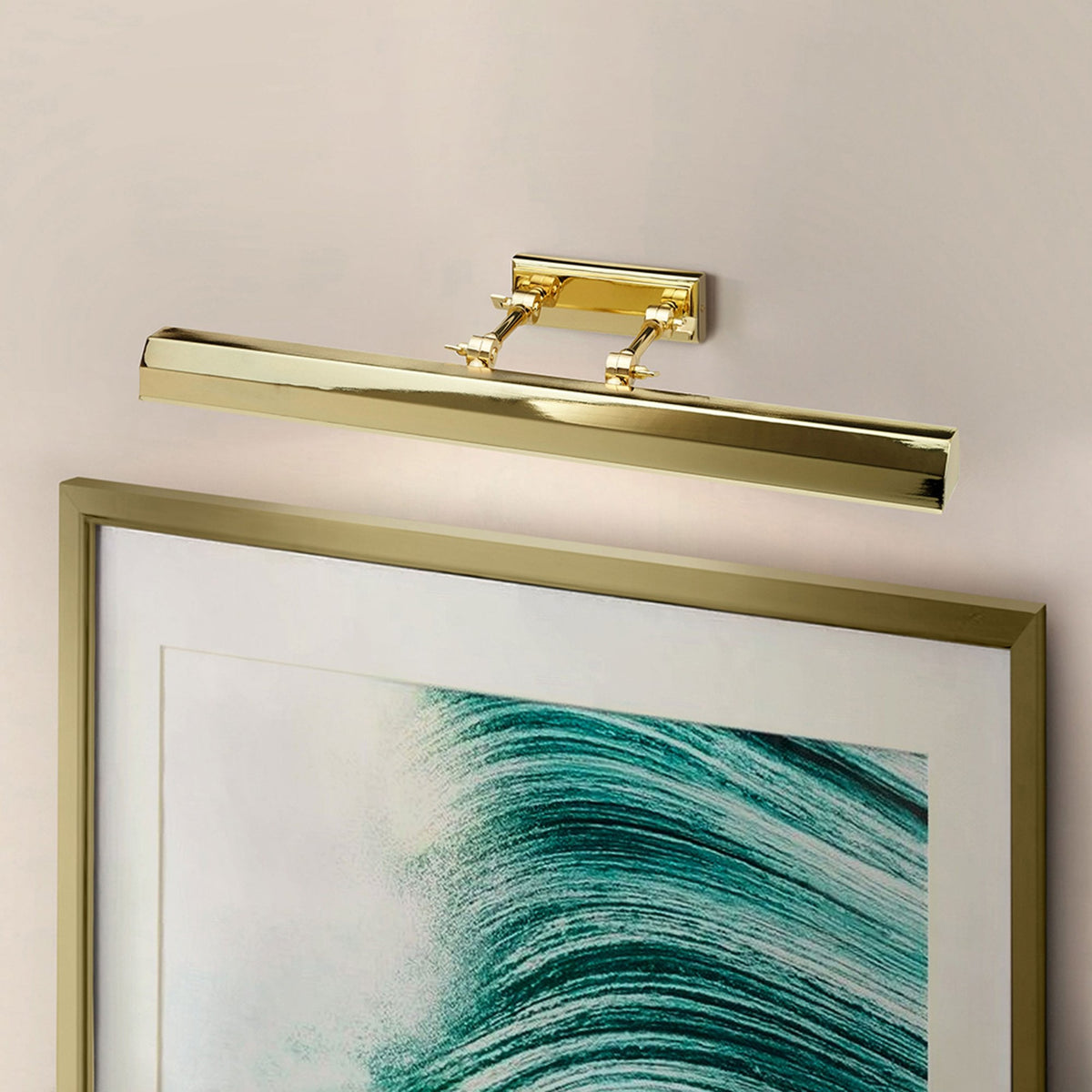 Chawton Large Adjustable Picture Light in Polished Brass