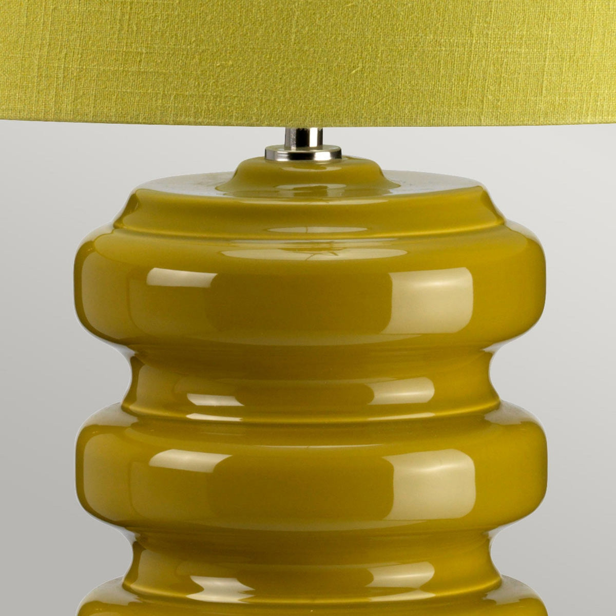Contour Tall Table Lamp in a Lime Green Glaze