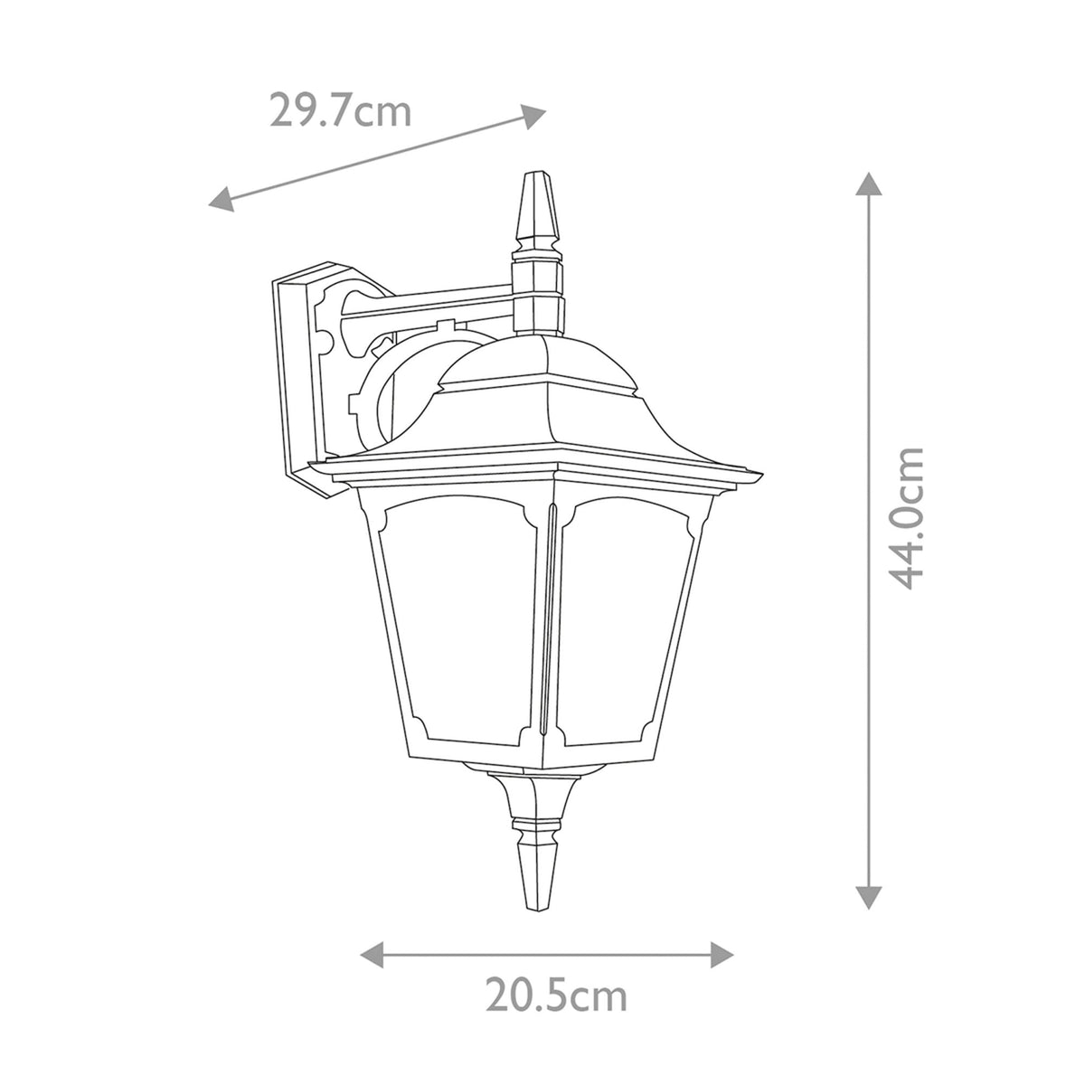 Chapel IP44 Down Wall Lantern in Black