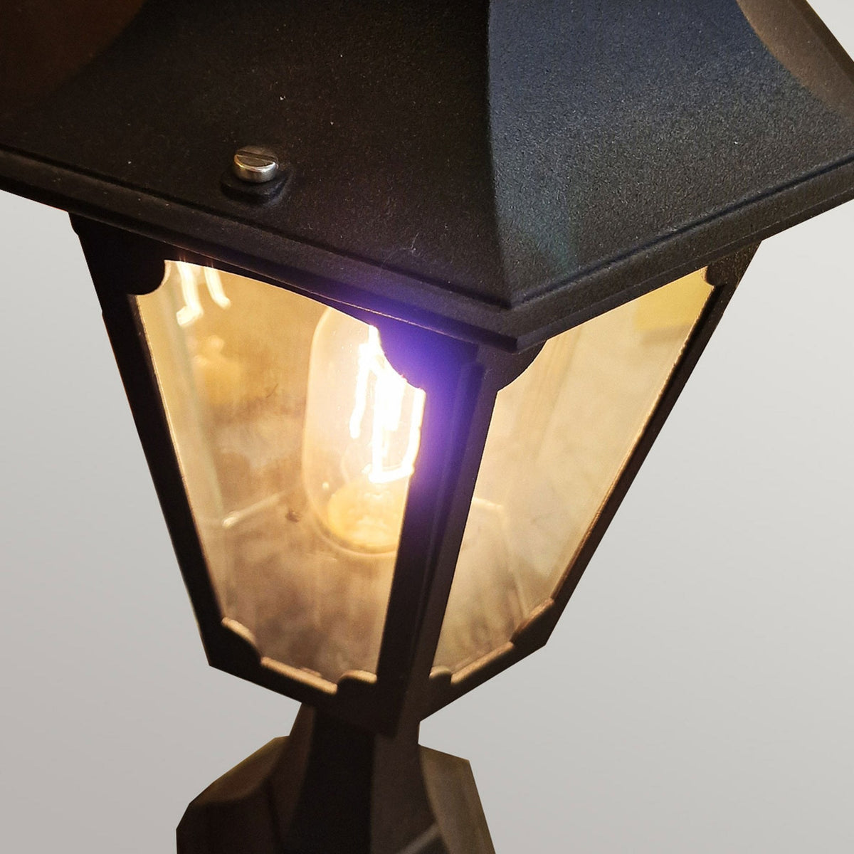 Chapel IP44 Pedestal Lantern in Black