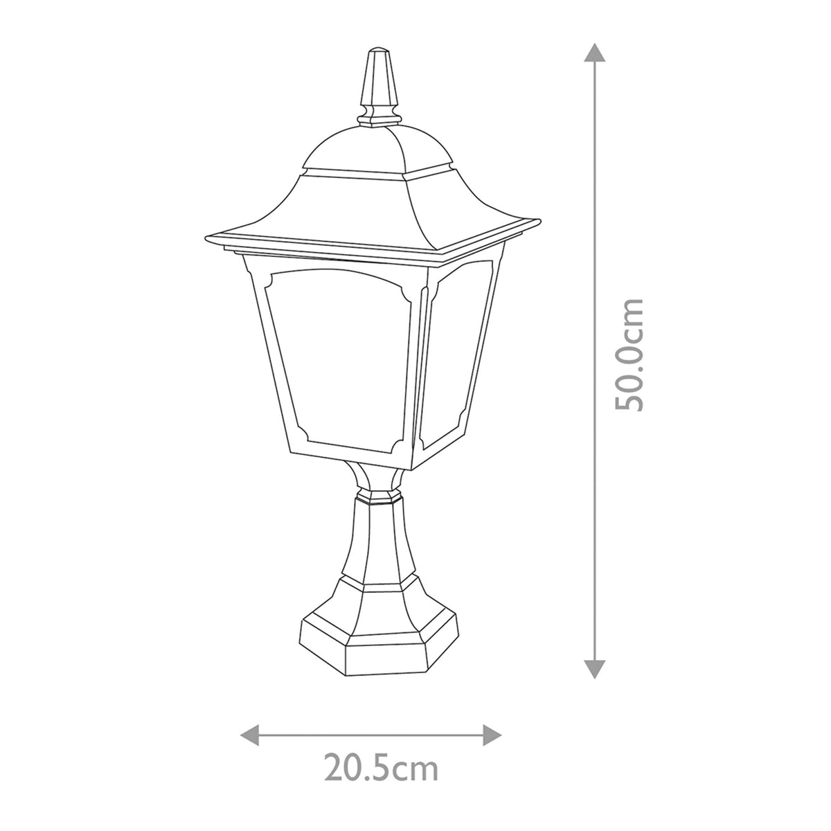 Chapel IP44 Pedestal Lantern in Black