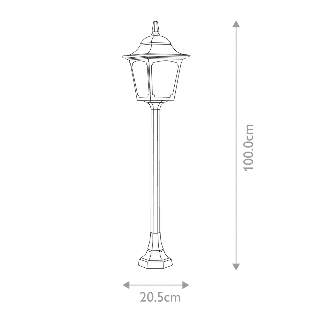 Chapel IP44 Pillar Lantern in Black