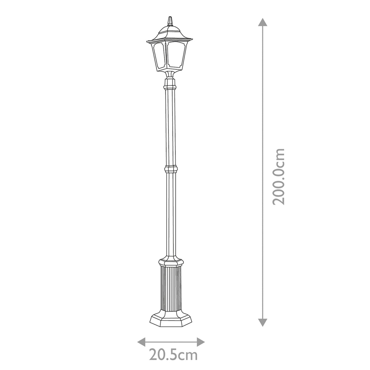 Chapel IP44 Lamp Post in Black