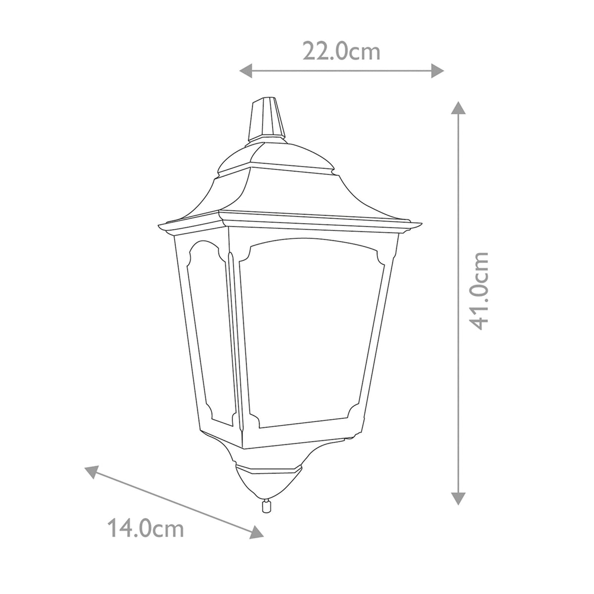 Chapel 1 Exterior IP44 Half Lantern