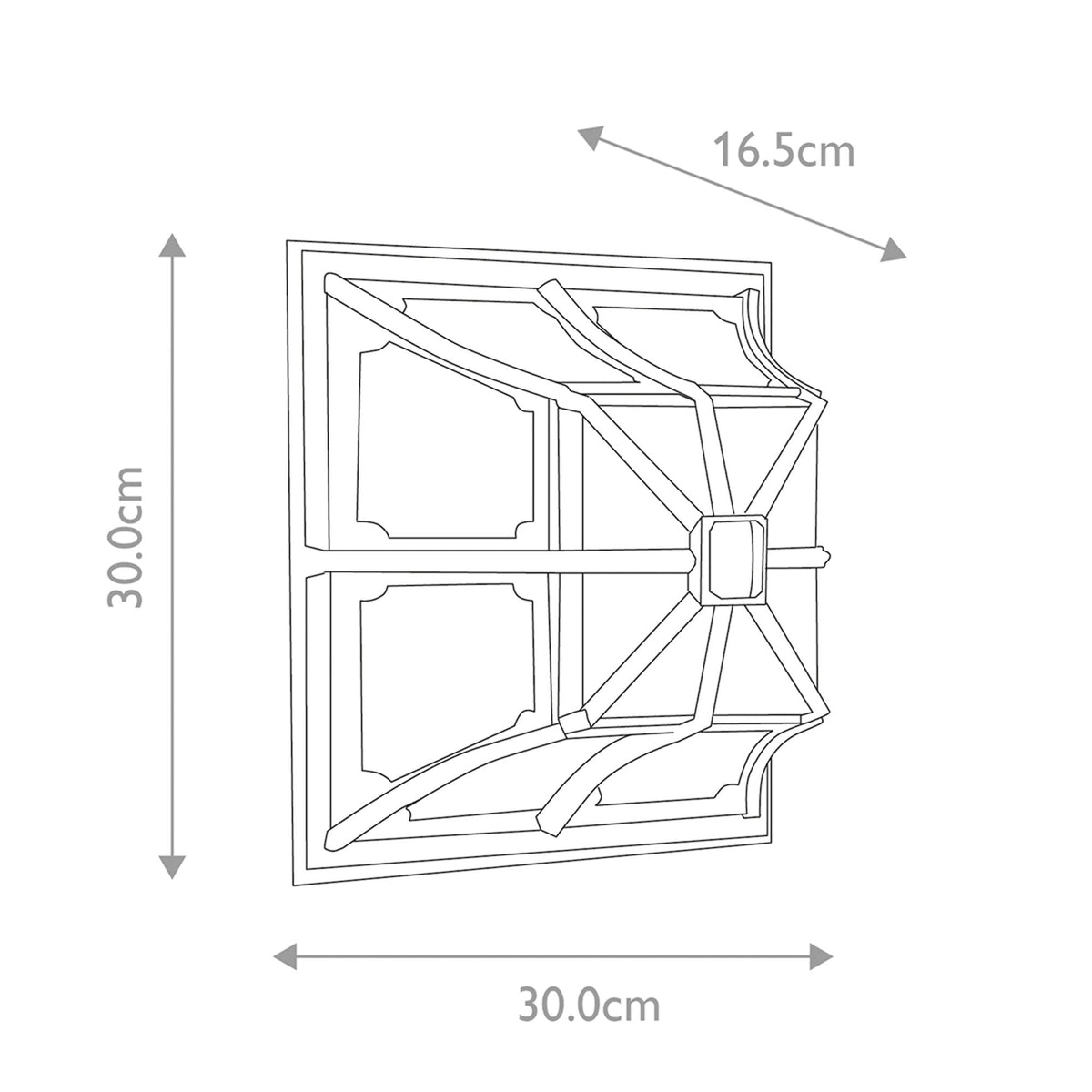 Chapel IP44 Wall or Ceiling Flush Lantern in Black