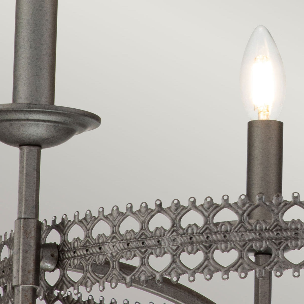 Crown 3 Light Chandelier in Iron Gate