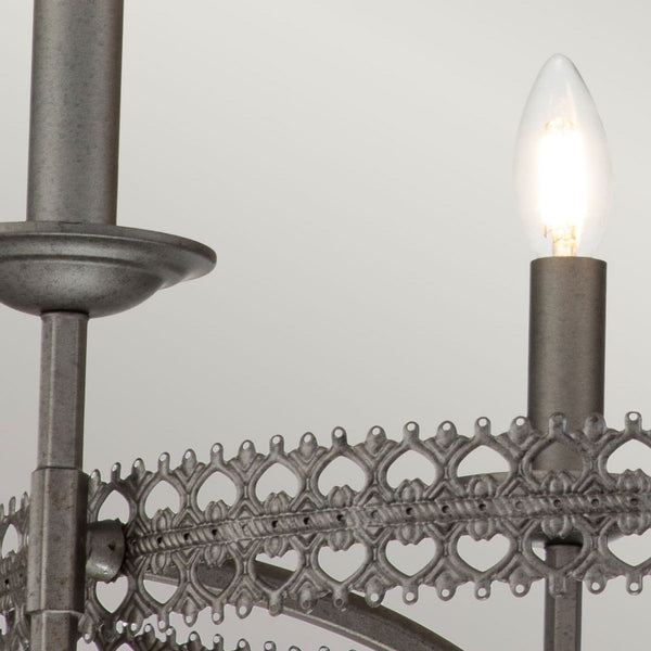 Crown 3 Light Chandelier in Iron Gate