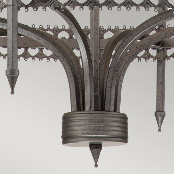 Crown 6 Light Chandelier in Iron Gate