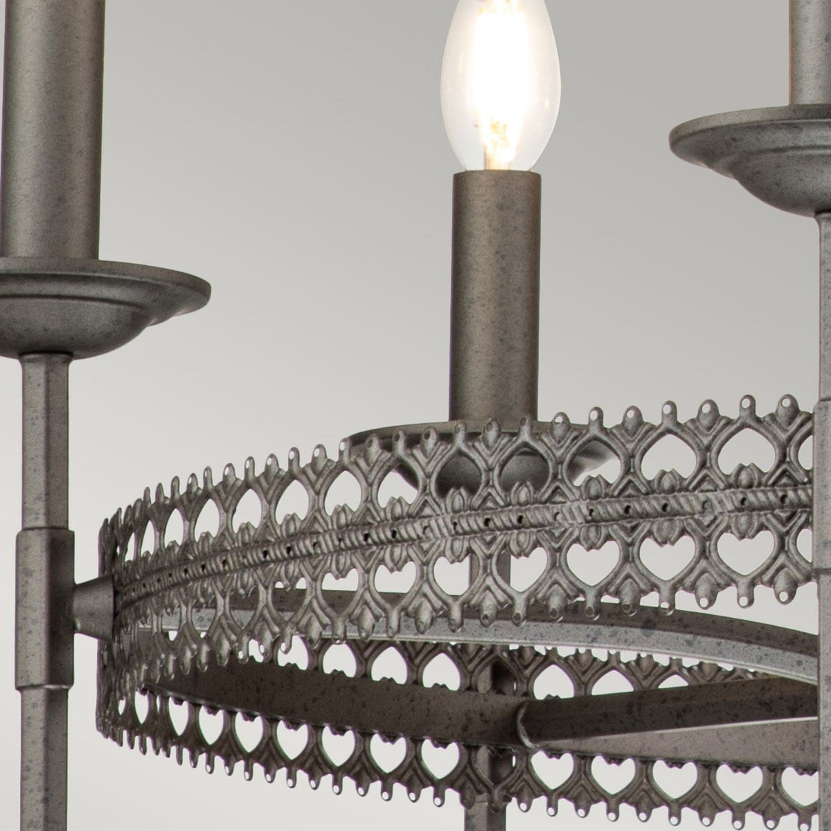 Crown 6 Light Chandelier in Iron Gate