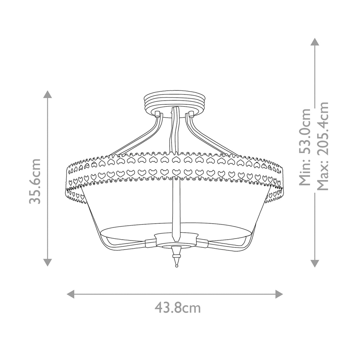 Crown Duo Mount Semi-Flush or Pendant Light