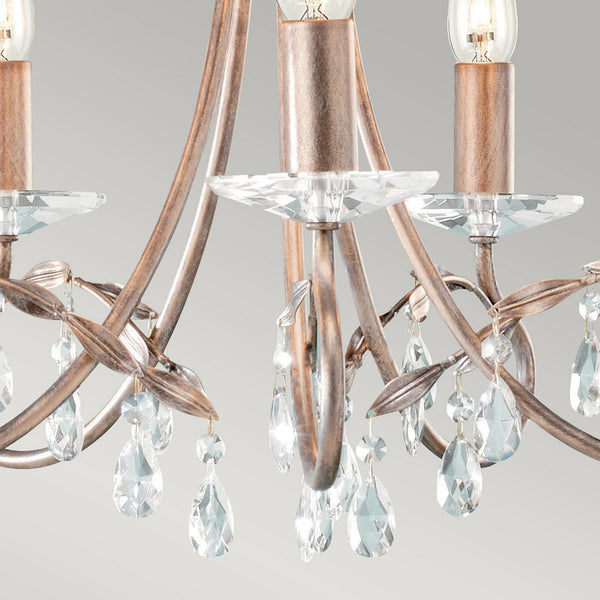Christina Five Arm Silver and Gold Patina Chandelier