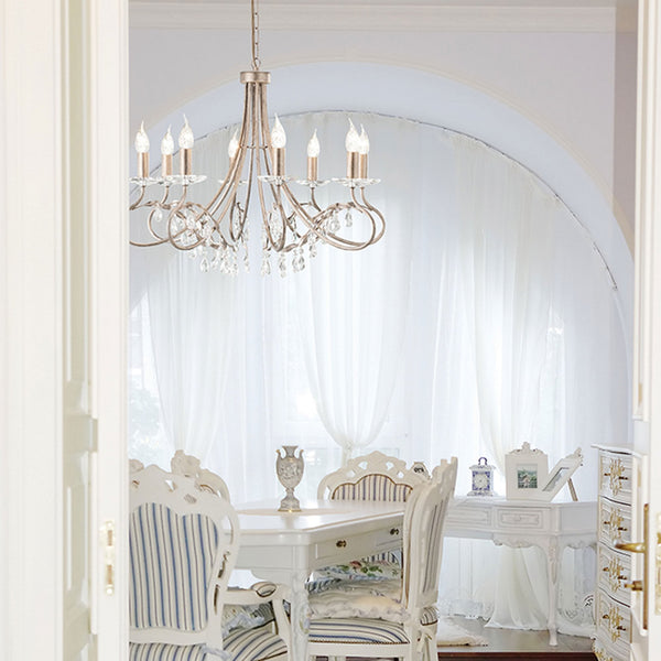 Christina Eight Arm Silver and Gold Patina Chandelier