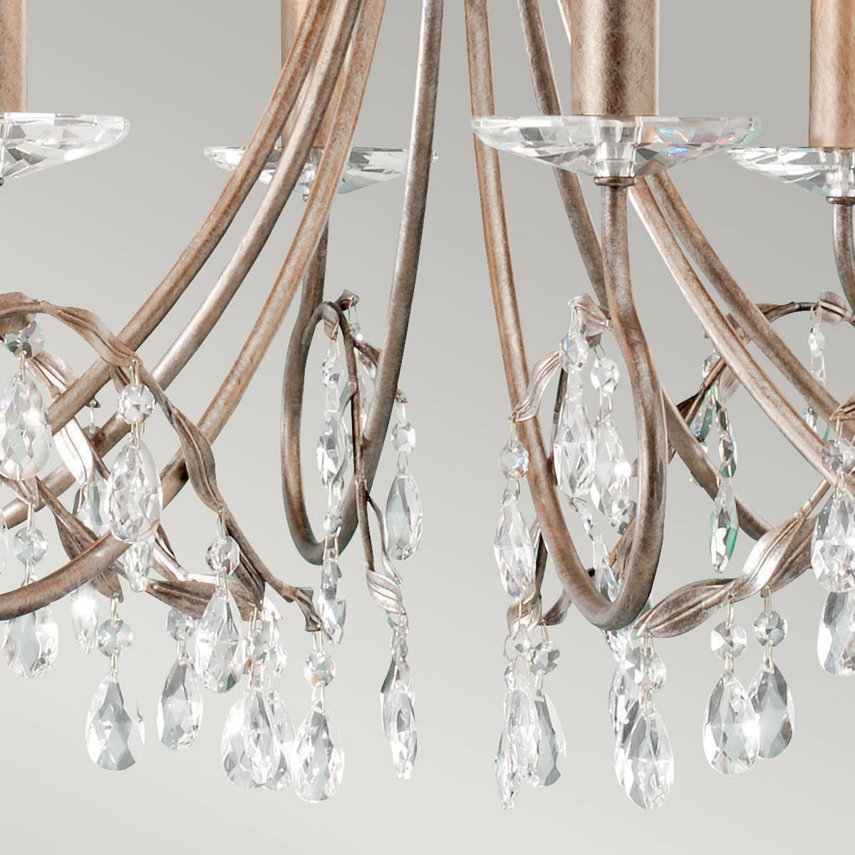 Christina Eight Arm Silver and Gold Patina Chandelier