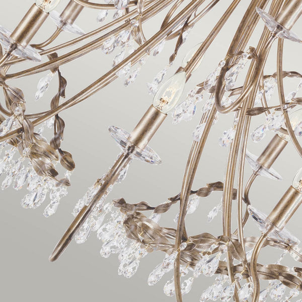 Christina Eighteen Arm Silver and Gold Patina Chandelier