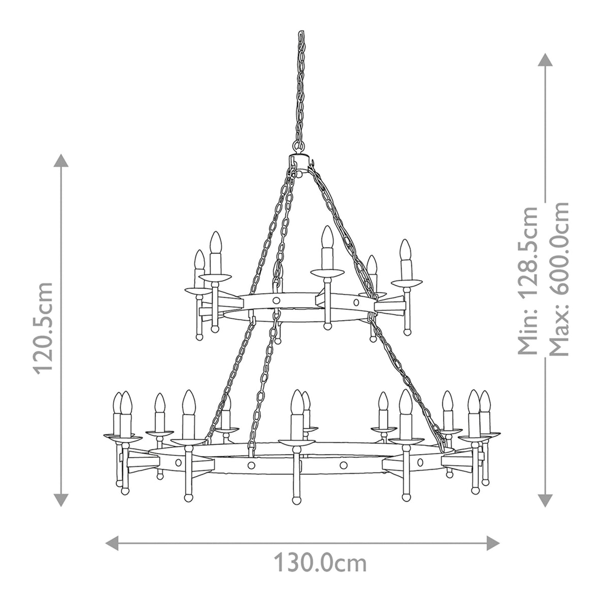 Cromwell Medieval Style 18 Light Chandelier