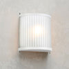 Corona Wall Light in White Satin with Frosted Glass Diffuser