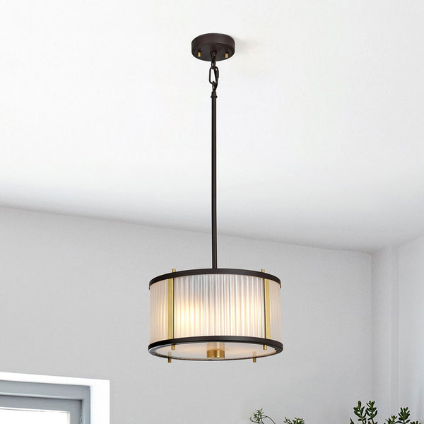 Corona Medium Pendant Flush or Semi Flush Light in Museum Bronze