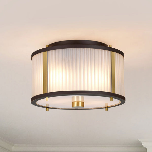 Corona Medium Pendant Flush or Semi Flush Light in Museum Bronze