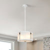 Corona Medium Pendant Flush or Semi Flush Light in White Satin