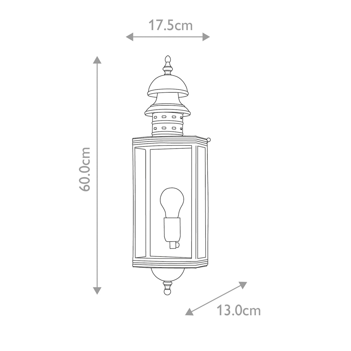 Downing Street Solid Brass Outdoor Wall Lantern