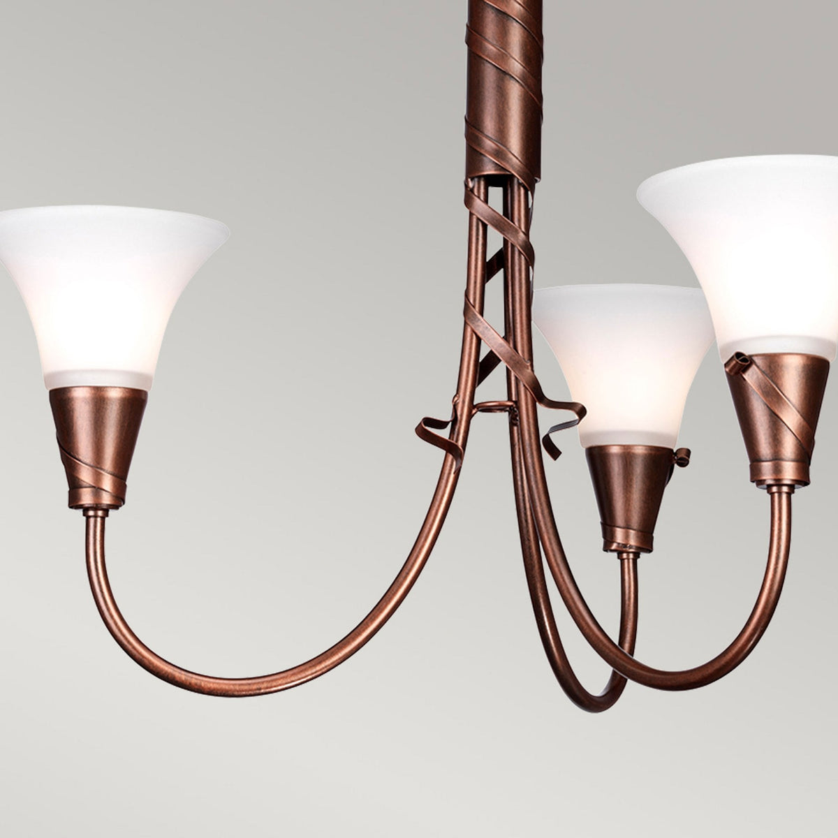 Emily 3 Light Chandelier in a Copper Patina