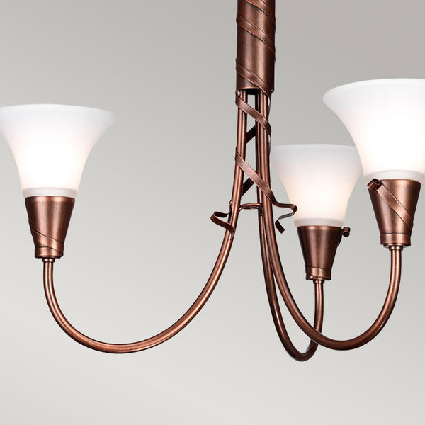 Emily 3 Light Chandelier in a Copper Patina