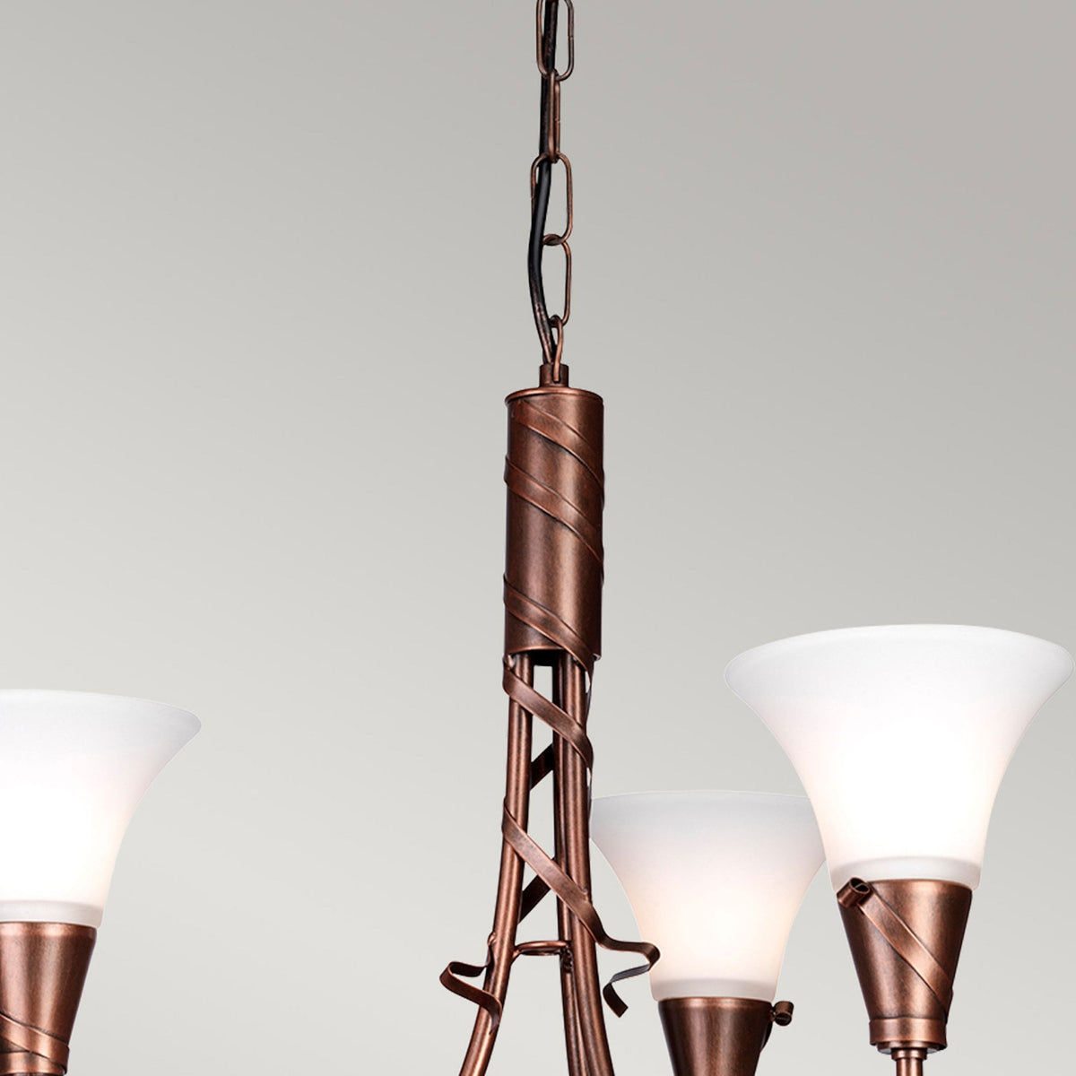 Emily 3 Light Chandelier in a Copper Patina