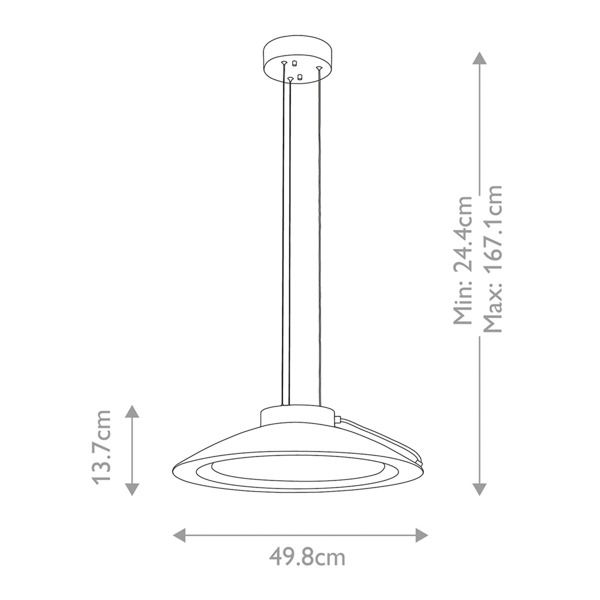 Europa Large LED Pendant in White