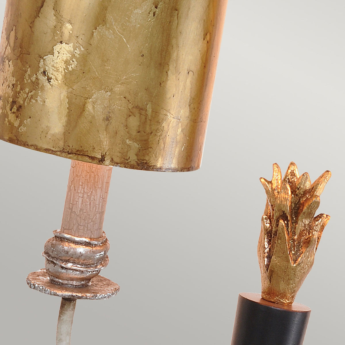 Flambeau Twin Wall Light in Black Cream & Gold Leaf