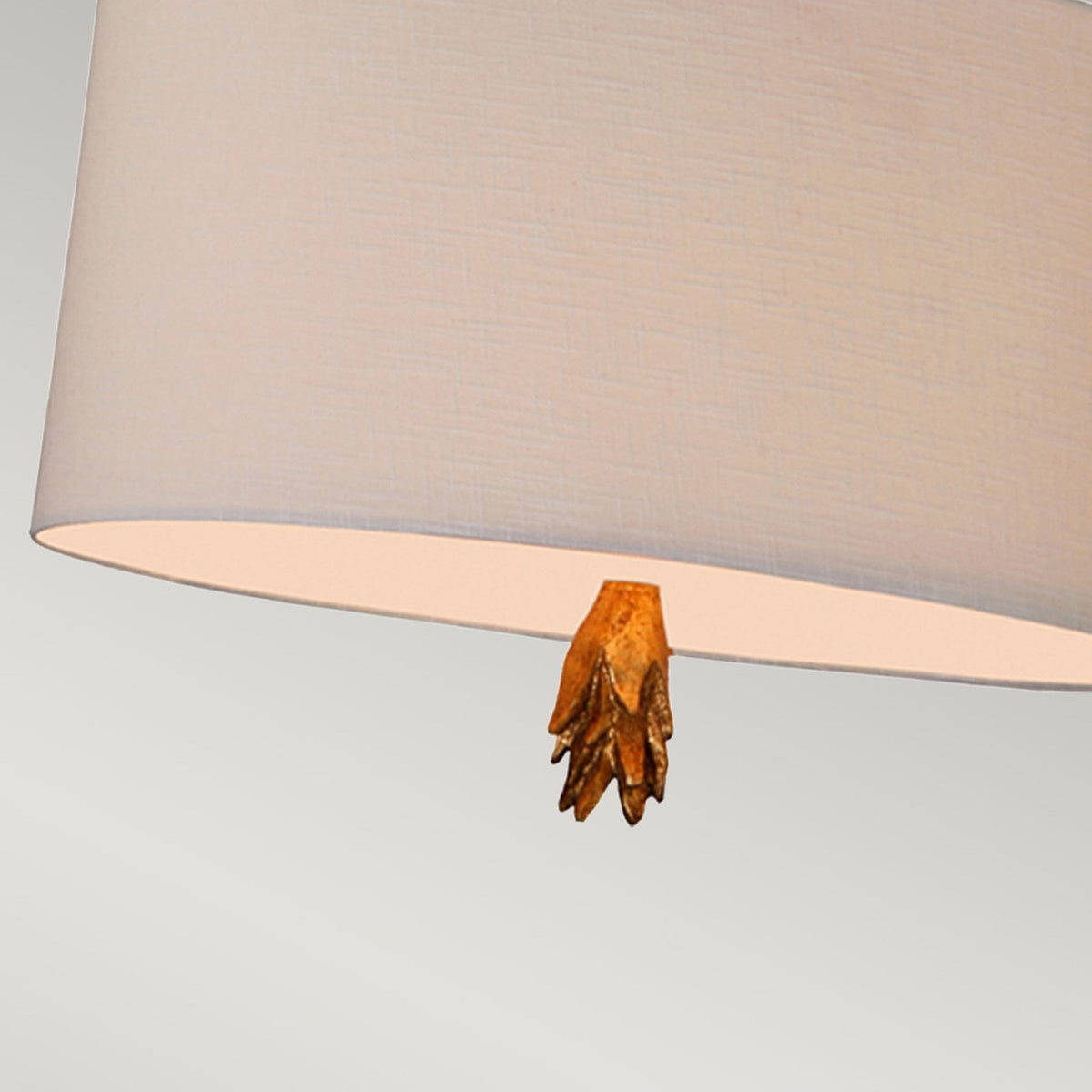 Flambeau Pendant in Black Cream & Gold Leaf