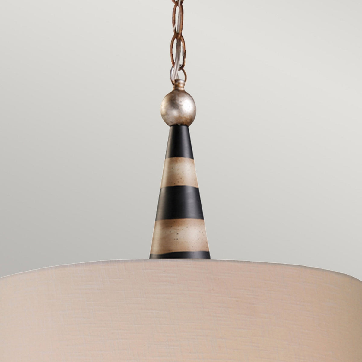 Flambeau Pendant in Black Cream & Gold Leaf