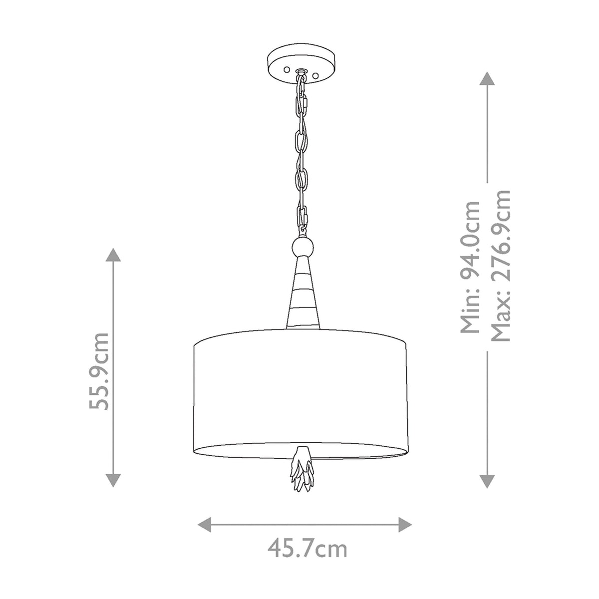 Flambeau Pendant in Black Cream & Gold Leaf