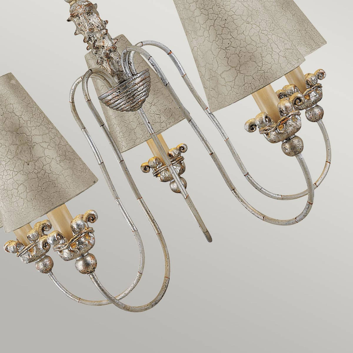 Remi Five Light Chandelier in Silver & Cream