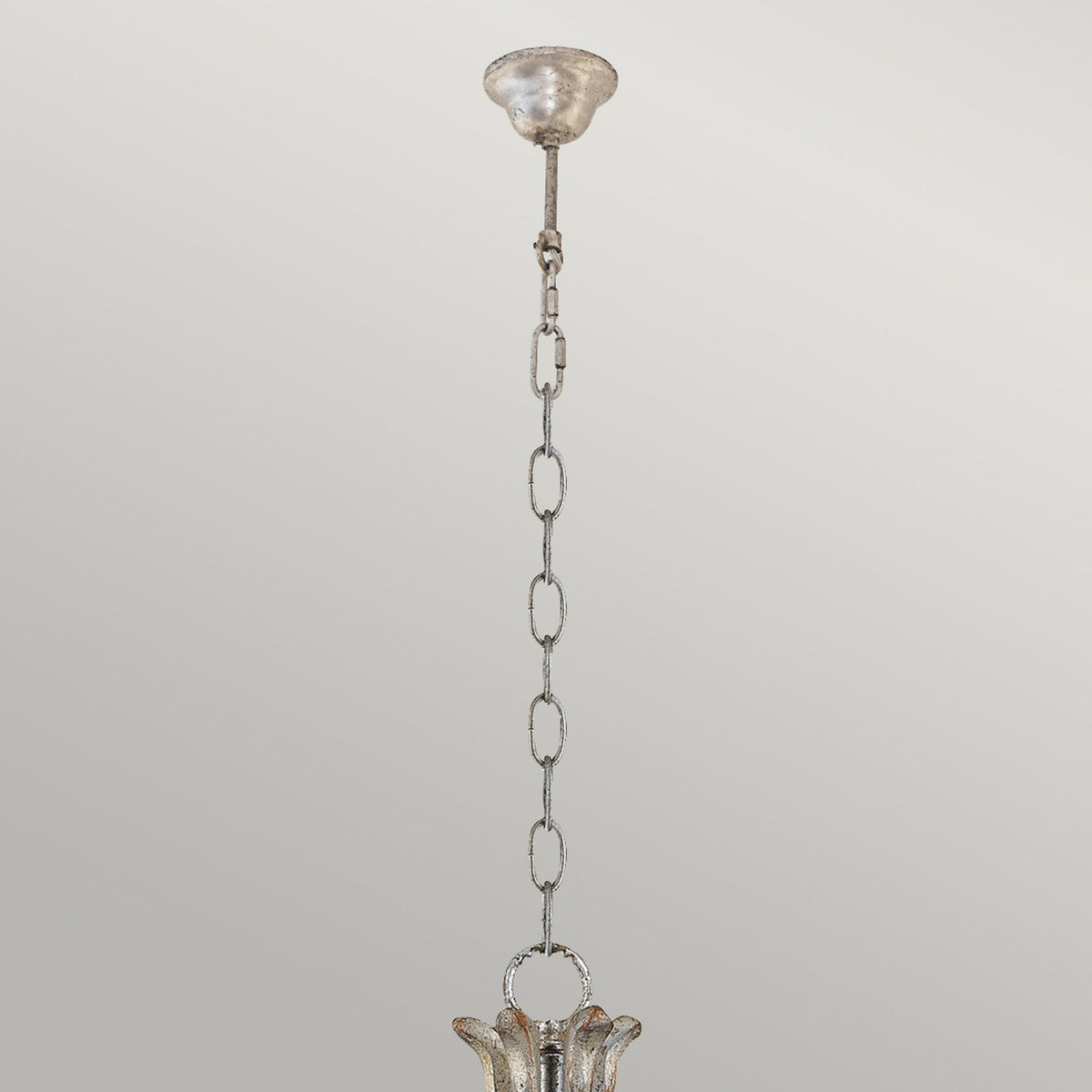 Remi Five Light Chandelier in Silver & Cream