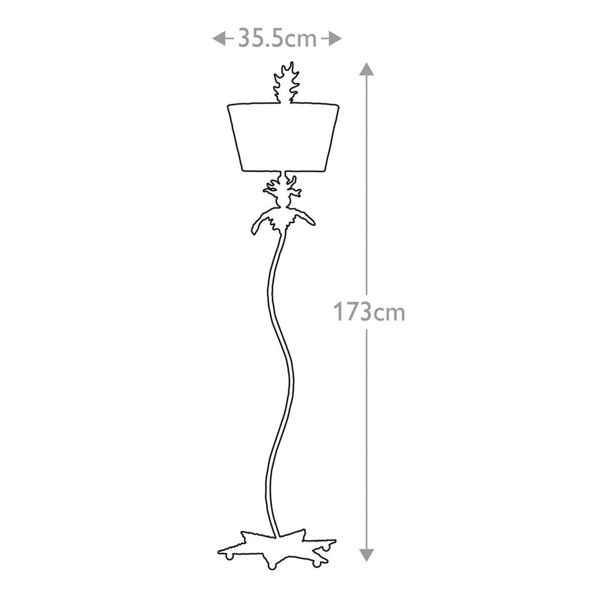 South Beach Floor Lamp Hand Painted Black & Putty