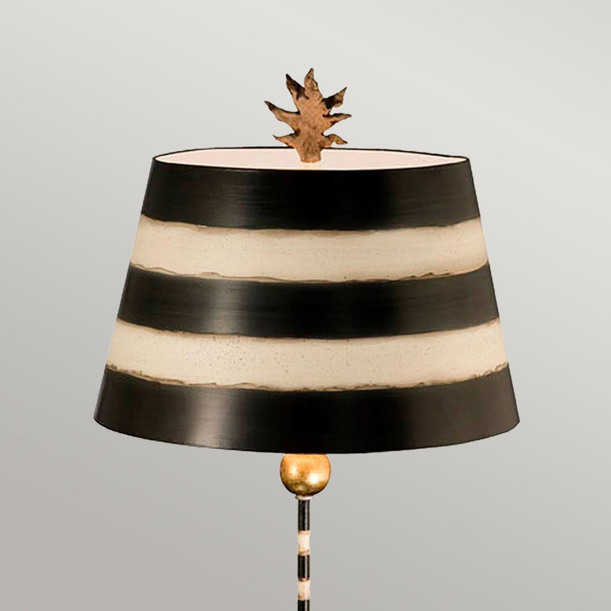 South Beach Table Lamp Hand Painted Black & Putty