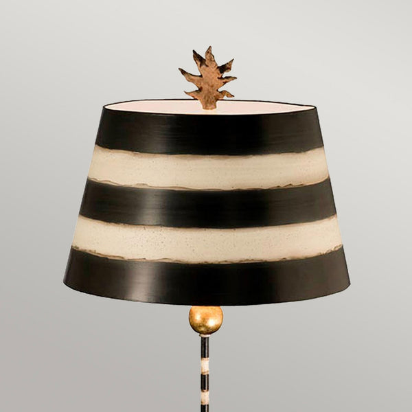 South Beach Table Lamp Hand Painted Black & Putty