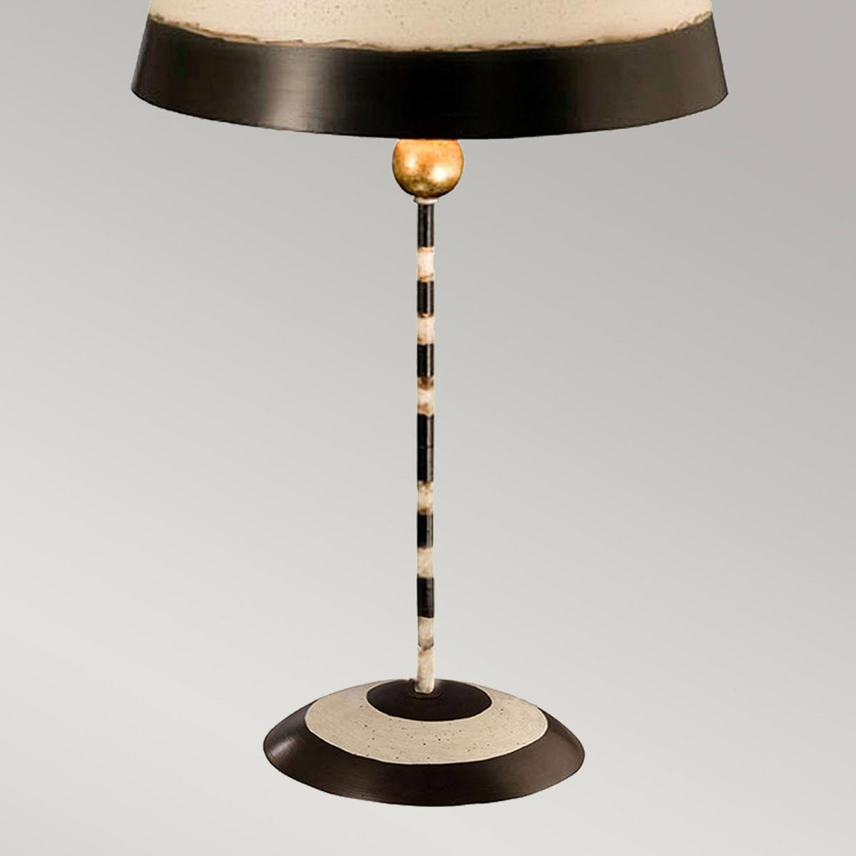 South Beach Table Lamp Hand Painted Black & Putty