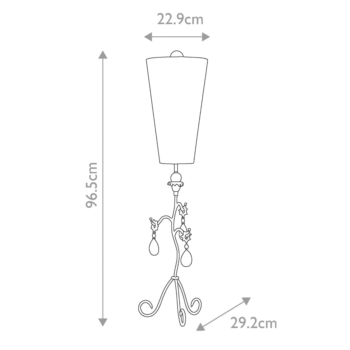 Tivoli Table Lamp in a Silver & Cream Patina