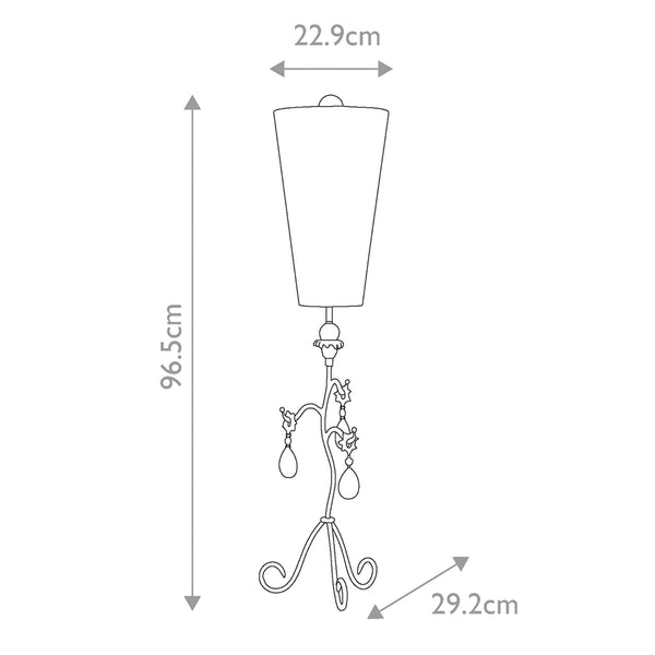 Tivoli Table Lamp in a Silver & Cream Patina