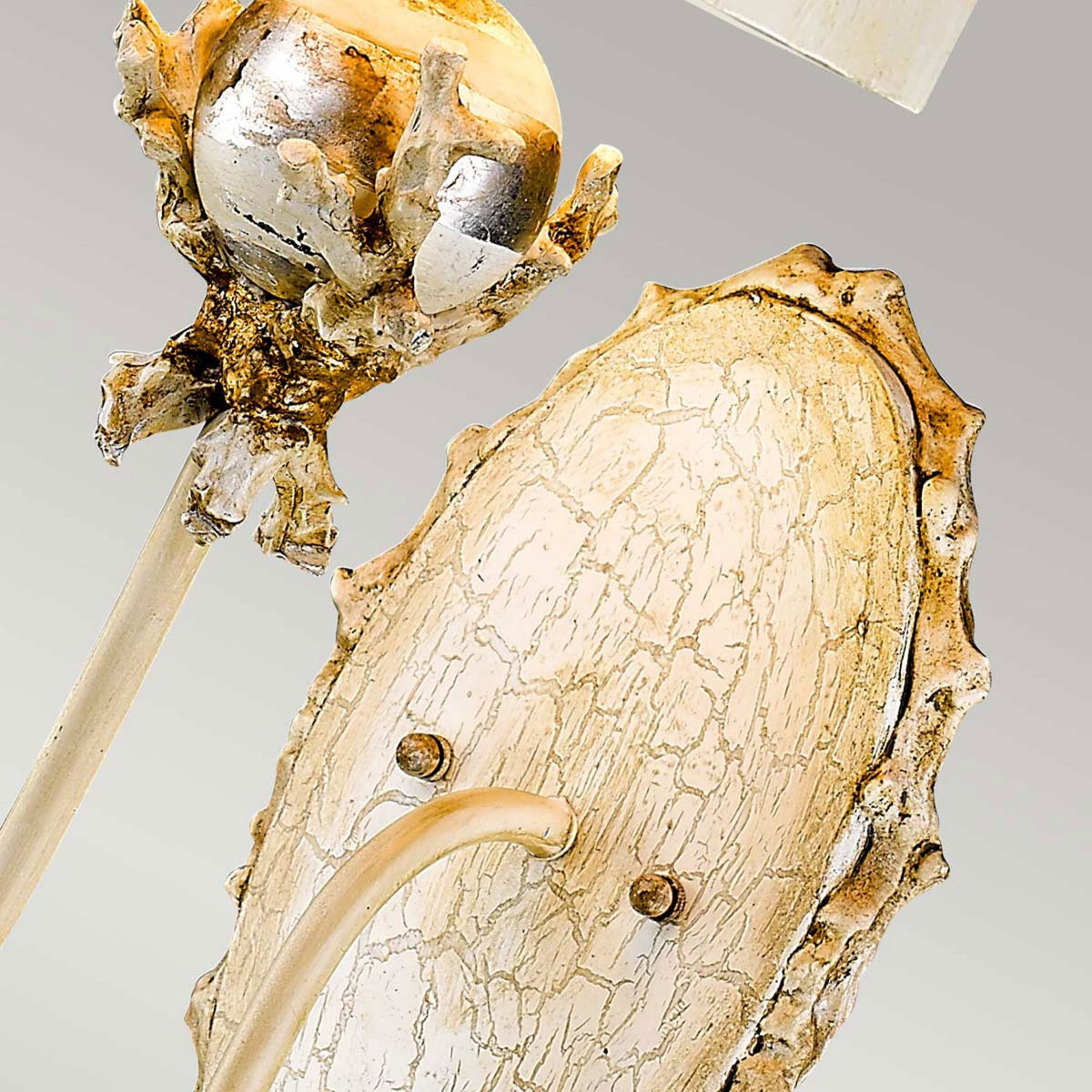 Trellis Wall Light Hand Painted in Putty Patina & Silver Leaf