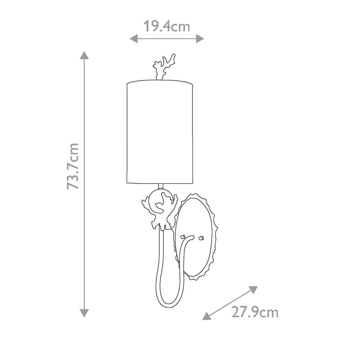 Trellis Wall Light Hand Painted in Putty Patina & Silver Leaf